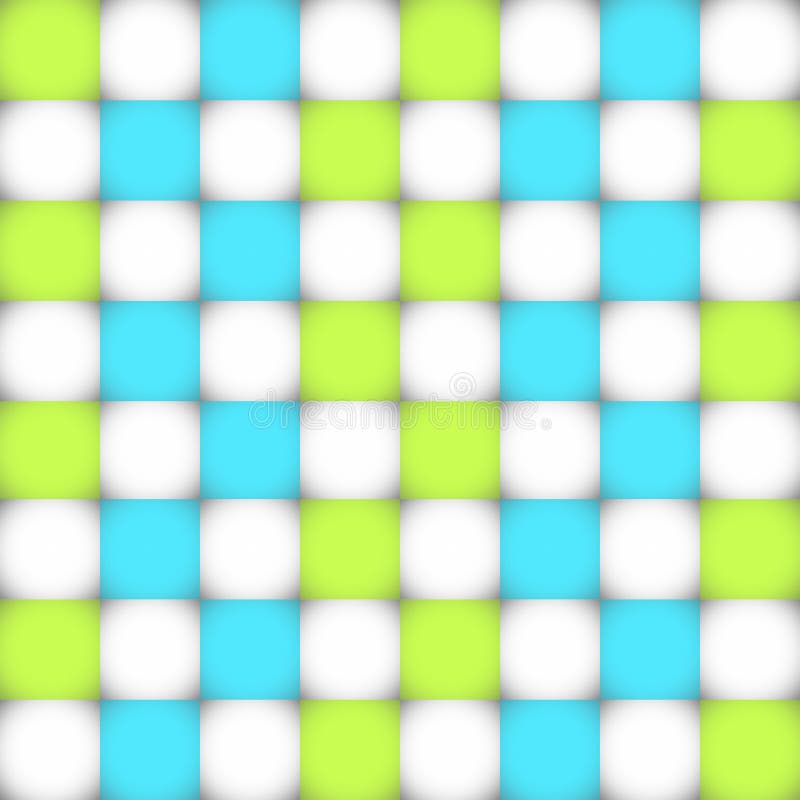 Simple Modern Abstract Yellow and Blue Checkered Tiles Pattern