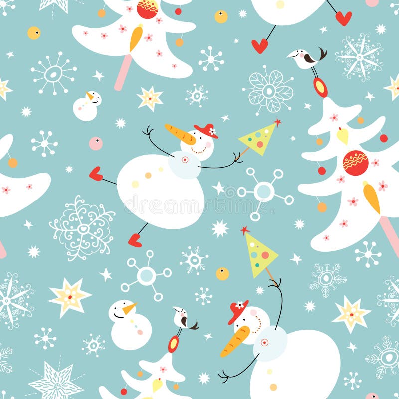 The texture of the snowmen and Christmas trees