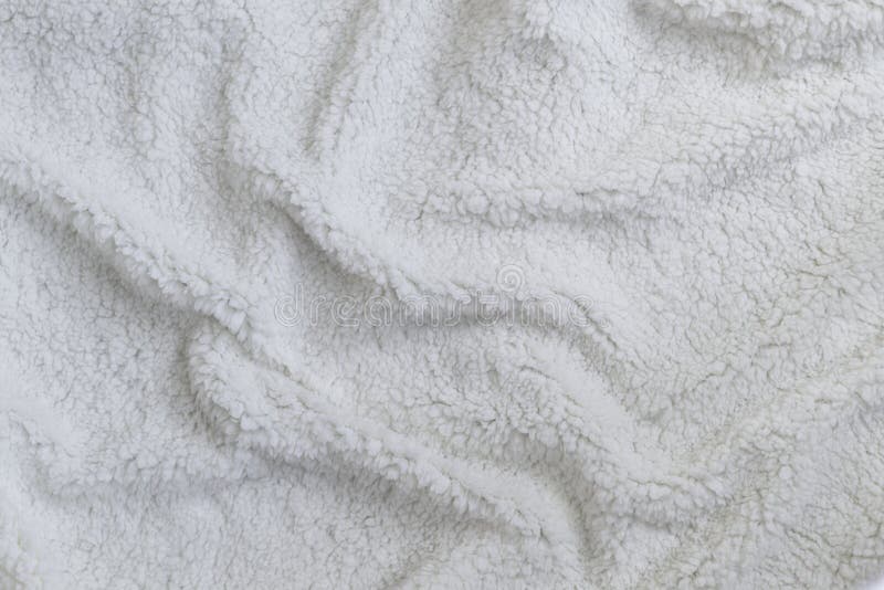 White Delicate Soft Background Of Plush Fabric Texture Of Beige