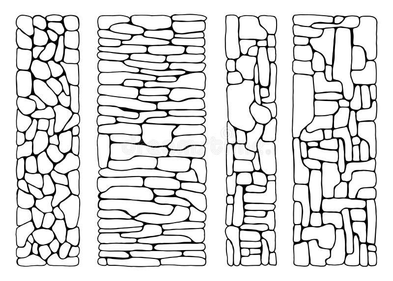 Texture Of Stones Wall From Bricks Set Vector Paved Flat Stone Stock Vector Illustration Of Construction Bricks