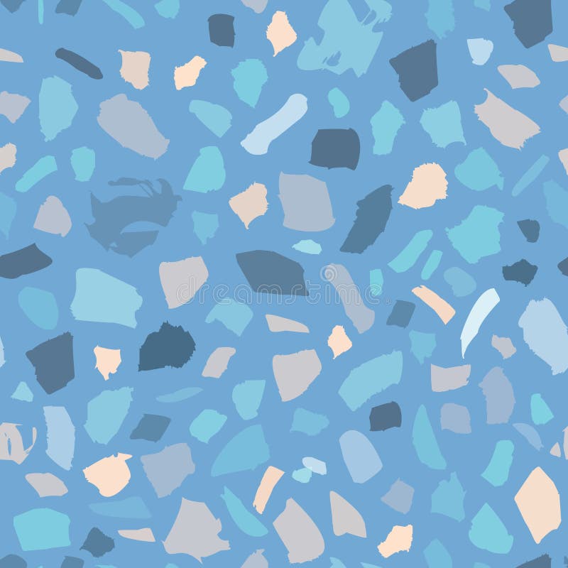 A texture of terrazzo seamless tile abstract blue background stock illustration