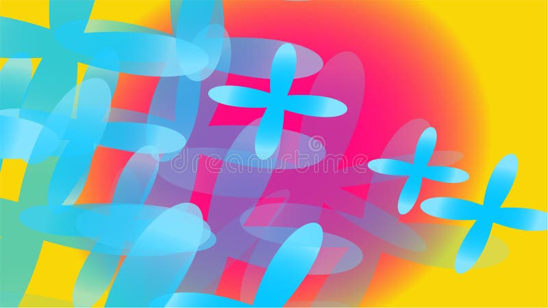 Texture of transparent blue abstract volumetric fashionable magic of various shapes of light air cosmic four-leafed flowers on a y vector illustration Texture of transparent blue abstract volumetric fashionable magic of various shapes of light air cosmic four-leafed flowers on a y vector illustration