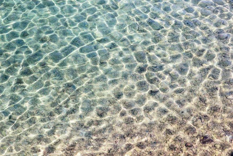 Texture of transparent shallow water surface