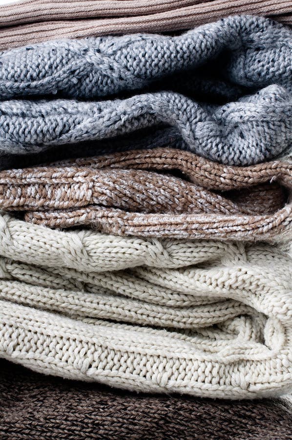 Texture of Warm Knitted Sweaters Stock Photo - Image of heap, multi ...