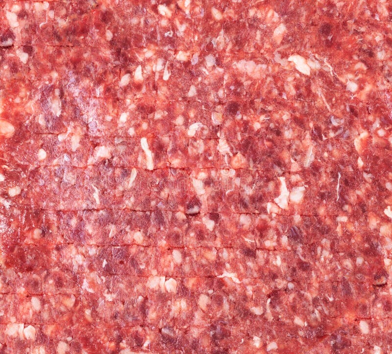 Raw Ground Beef. Background From Minced Meat Closeup Stock Image