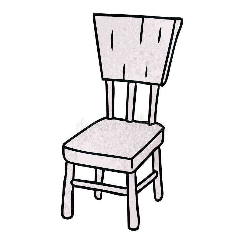 textured cartoon doodle of a  wooden chair