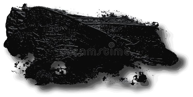 Textured czarny nafcianej farby muśnięcia uderzenie z cieniami ilustracja wektor Textured czarny nafcianej farby muśnięcia uderzenie z cieniami ilustracja wektor