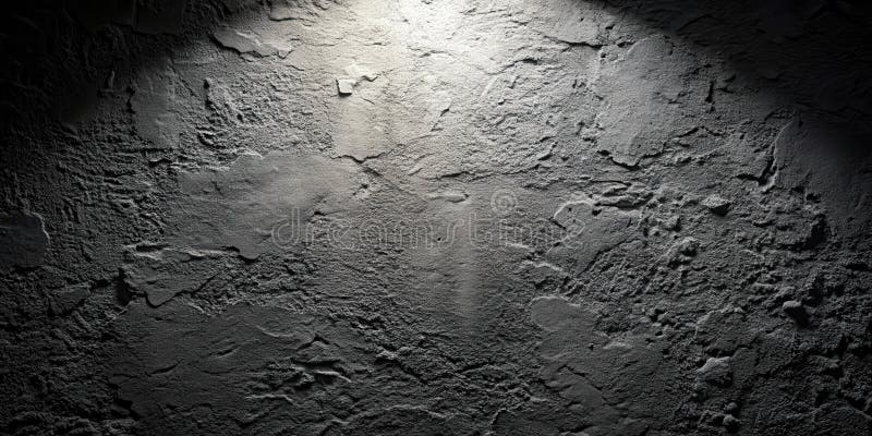 Textured dark gray wall illuminated by a single light source. Generative AI vector illustration