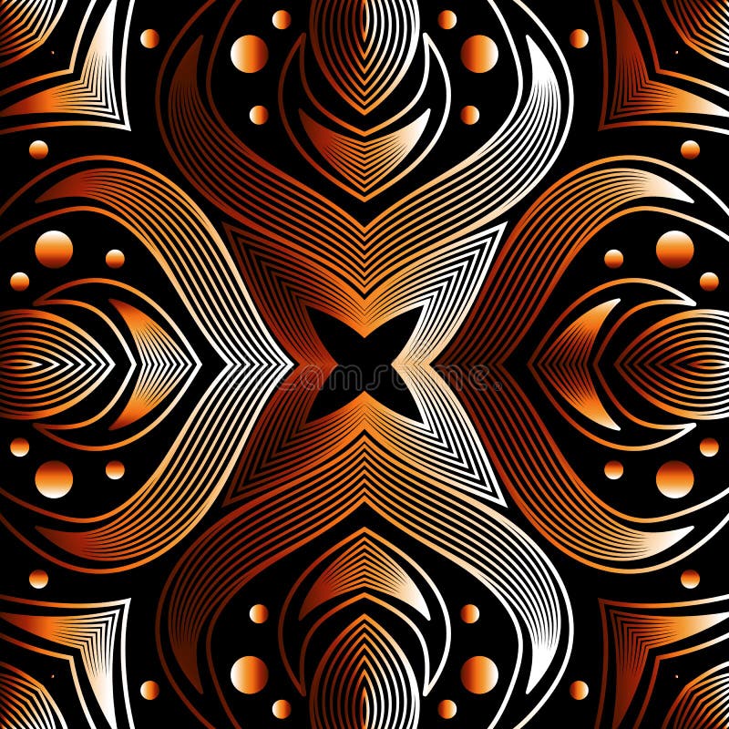 Copper Textured 3d Greek Seamless Pattern. Vector Mandalas Background. Ornate Repeat Metal