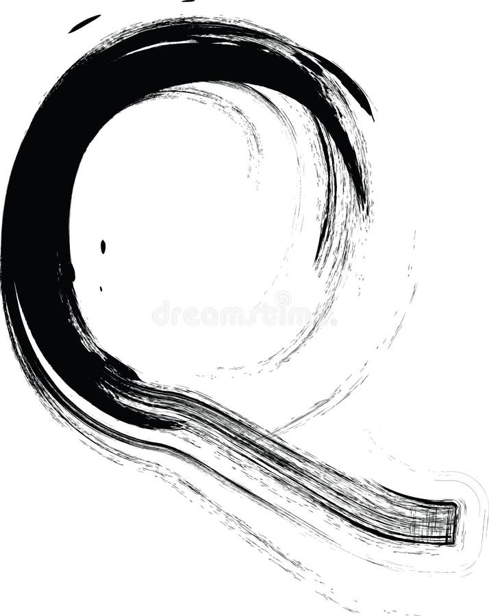 Font texturat cu o textură de imprimare cu caractere grosiere erodate. font de design unic. scrisoare q stock illustration