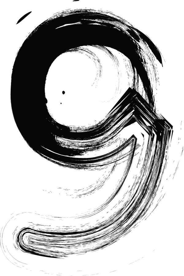 Font texturat cu o textură de imprimare cu caractere grosiere erodate. font de design unic. numărul 9 vector illustration