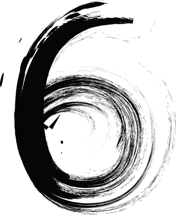Font texturat cu o textură de imprimare cu caractere grosiere erodate. font de design unic. numărul 6 vector illustration