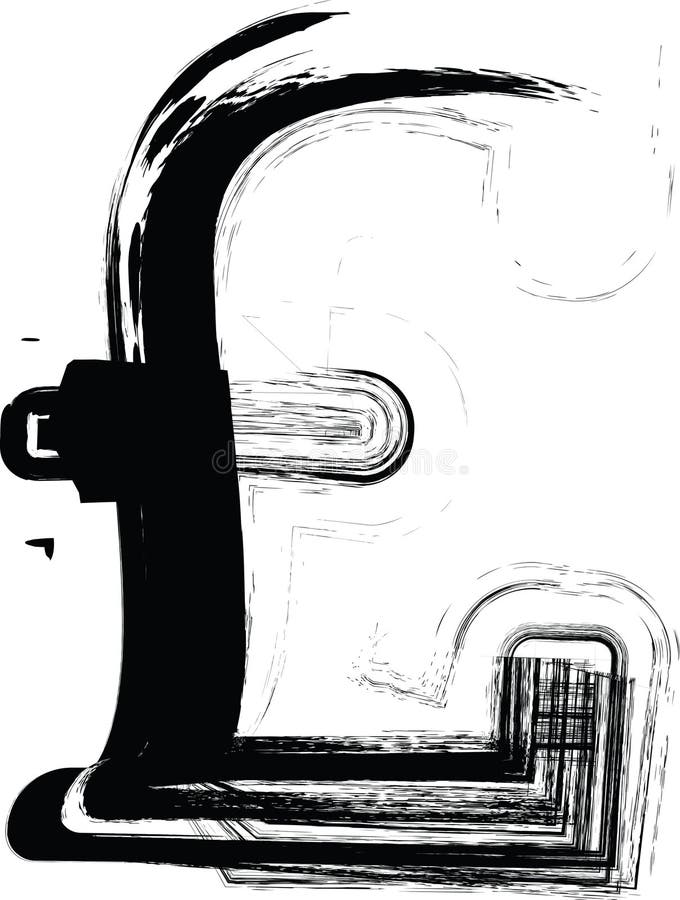 Font texturat cu o textură de imprimare cu caractere grosiere erodate. font de design unic. simbol liră vector illustration