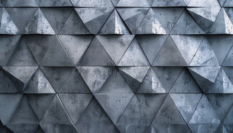 Perete geometric texturat cu tipare triunghiulare în tonuri gri metalice royalty free stock photo