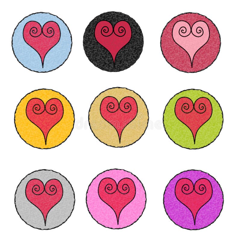 Textured Heart Design Icons