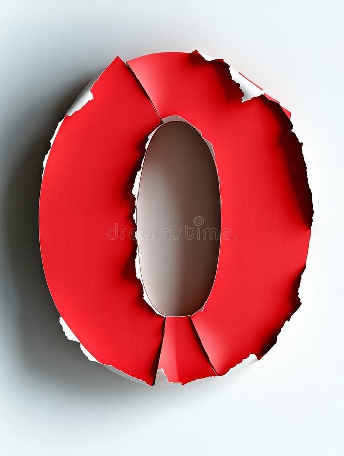 Textured materials are used to create a distinctive red letter O, great for artistic applications. AI generated. Alphabet project stock images, royalty-free photos and pictures