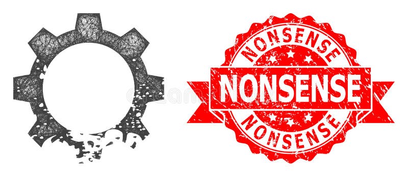 Textured Nonsense Stamp Seal And Linear Damaged Gear Icon Stock Vector Illustration Of Absurd Element Textured Nonsense Stamp Seal And Linear Damaged Gear Icon Stock Vector Illustration Of Absurd Element
