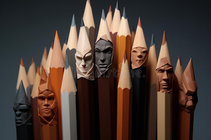 Textured Paper different colorful pencils. Generate Ai royalty free stock image