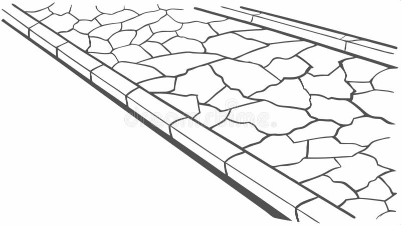 Textured pattern of a paved path or stone road vector design Generative AI vector illustration