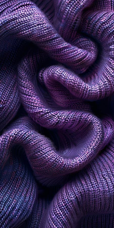 țesătura texturată de tricot violet, care se curbează fără probleme în eleganță stock illustration