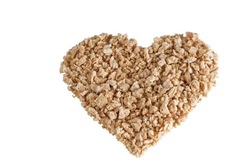 Textured Soy Protein Granules in a Shape of Heart Stock Photo Image