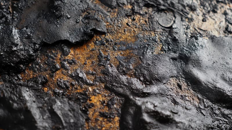 Close up Shot Revealing Layers of Black and Gold Textured Material royalty free illustration