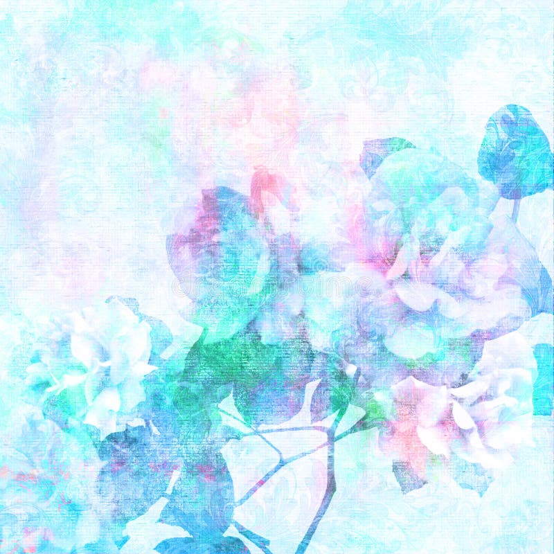 Texturerade blekte blåa ro vektor illustrationer