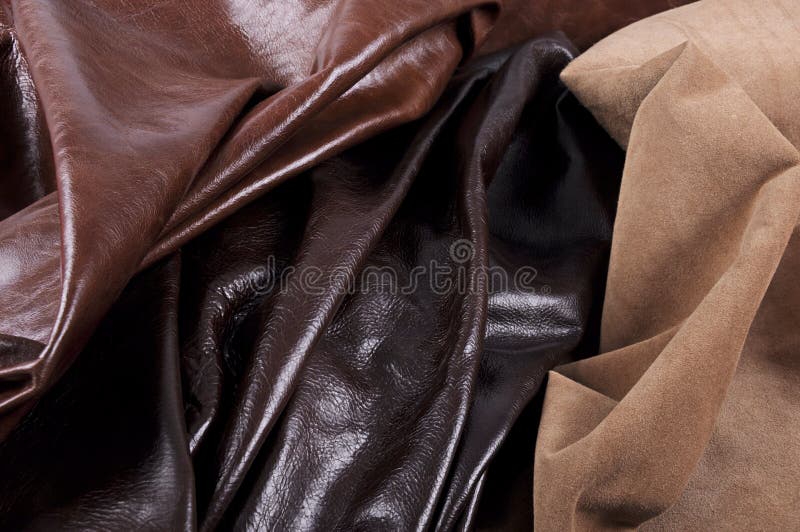 Textures of 3 types of leather