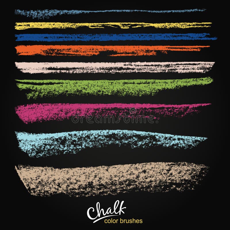 Textures of Chalk and Coal. Vector Brush Strokes. Vintage Vector Brush