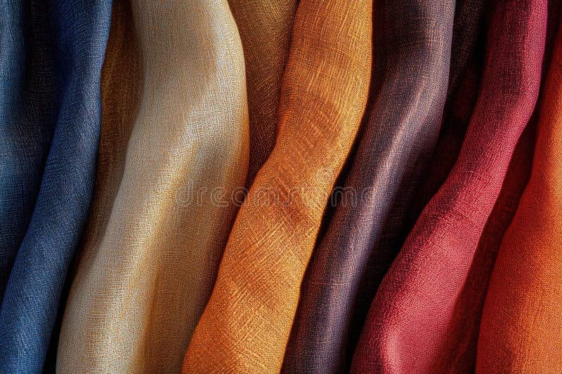 Textures de tissu une symphonie colorée de tentures et de motifs illustration libre de droits