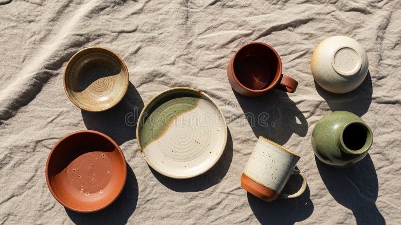 And textures of the items emphasizing their rustic and artisanal royalty free illustration