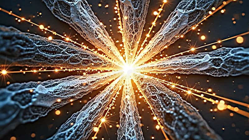 Texturierte Balken reißen durch den Starburst und schaffen elegante Generative AI lizenzfreie abbildung