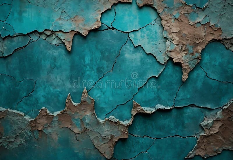 Texturierte Teppichwand mit Peeling Paint and Deep Cracks. Generative Ai stock abbildung