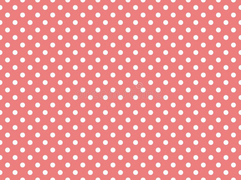 Texturierte weiße Polka Punkte über hellkorallenrotes Bg vektor abbildung