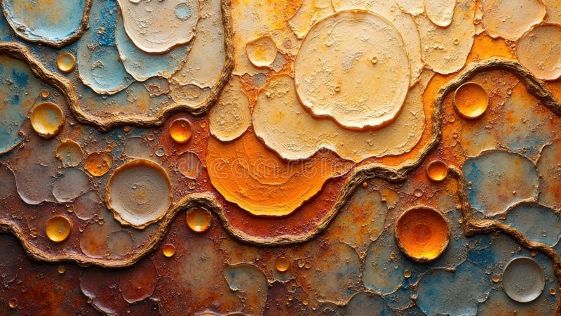 Textură abstractă cu modele circulare vibrante și culori pământești royalty free stock image