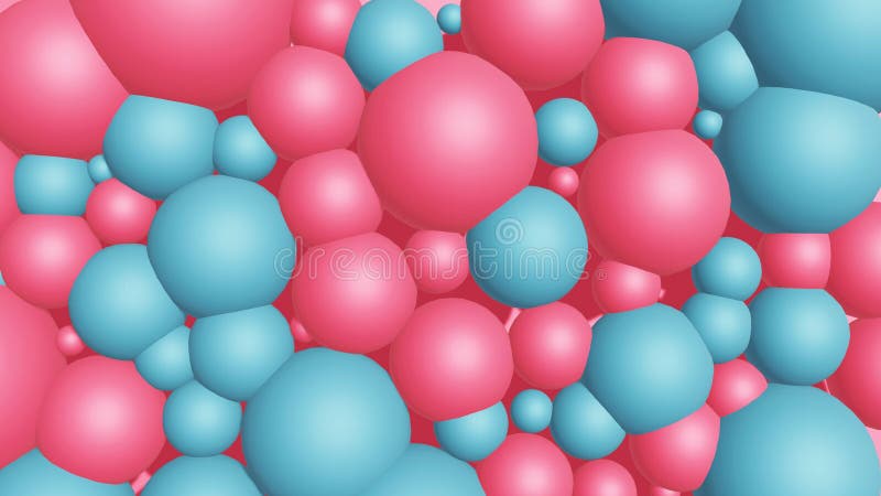 Textură abstractă de fundal cu bule roz și albastre 3d cu obiecte simple minimaliste royalty free illustration