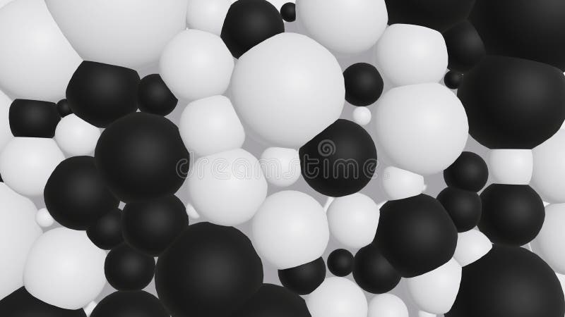 Textură de fundal abstractă cu bule alb-negru 3d randare cu obiecte simple minimaliste vector illustration