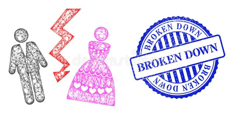 Textură detaliată a sigiliului ștampilei și a divorțului în rețea vector illustration