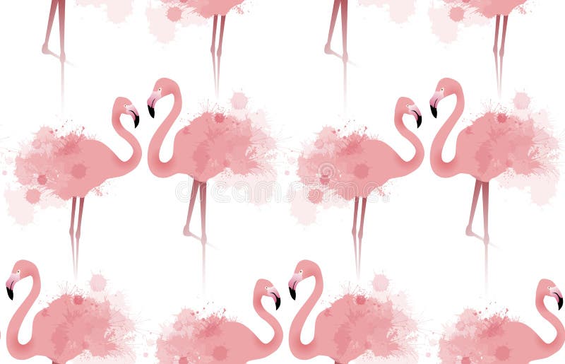 Textură fără sudură cu flamingo roz delicat royalty free illustration