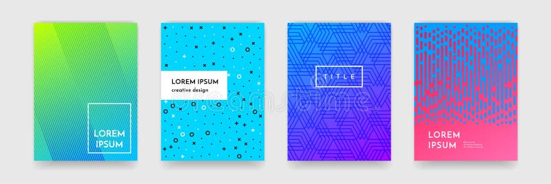 Textură tipică degrade abstractă pentru setul vectorial al șablonului pentru copertă de carte stock illustration