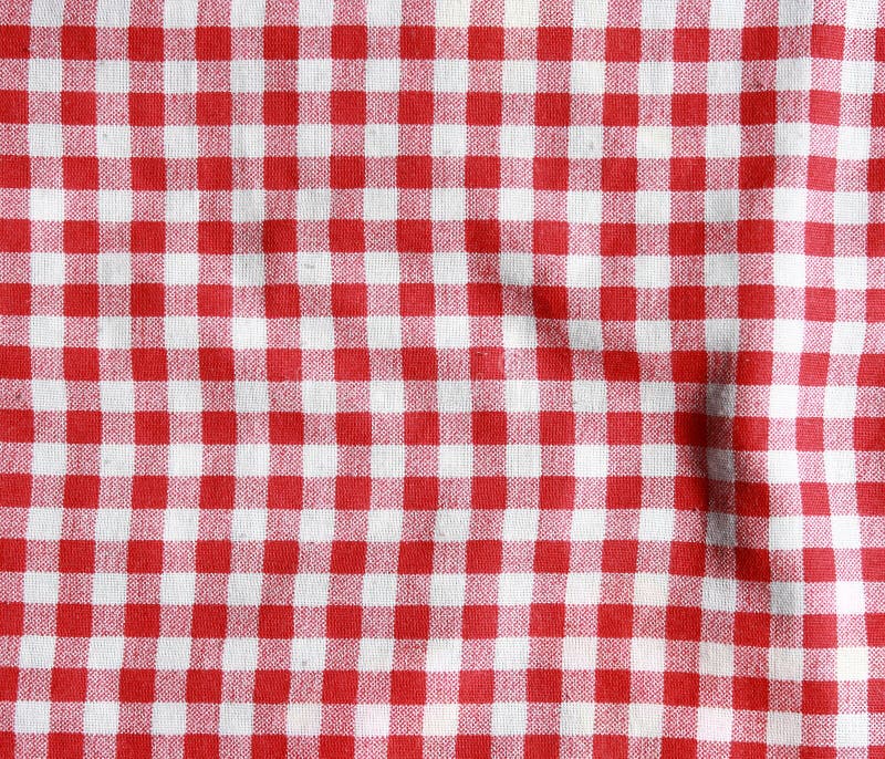 Textuur van een rode en witte geruite picknickdeken