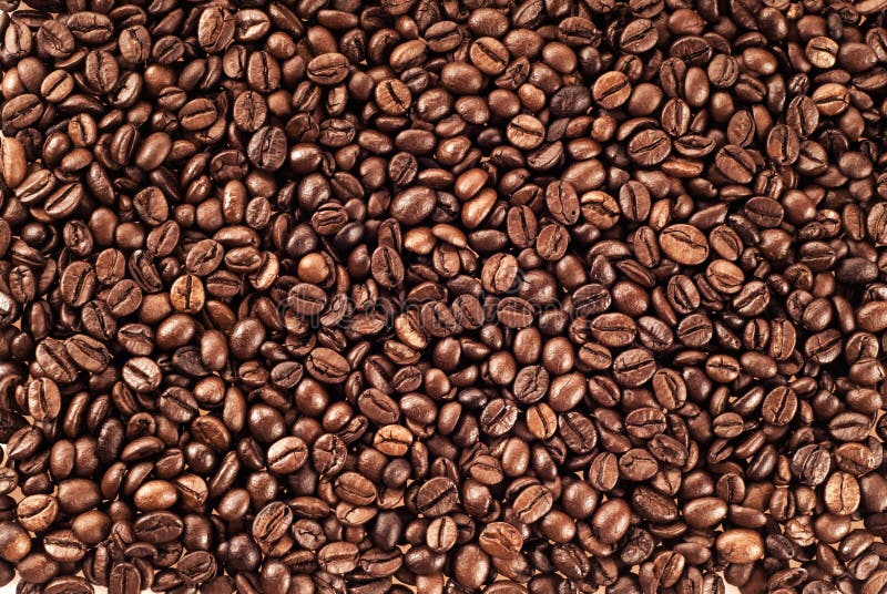 Textuur van koffiebonen stock foto's