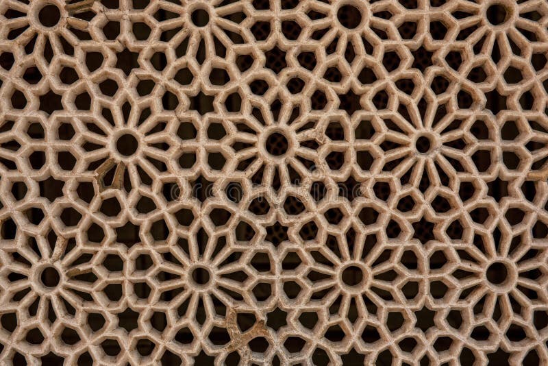 Textuur van steengrating bij Rood Fort in Agra, India stock foto's Textuur van steengrating bij Rood Fort in Agra, India stock foto's