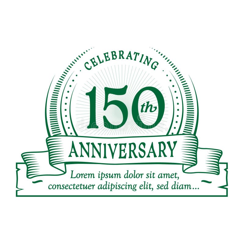 150th Anniversary Design Template. 150 Years Logo. 150 Years Vector and