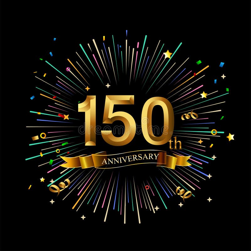 150th Anniversary Celebration Golden Number 150th With Sparkling