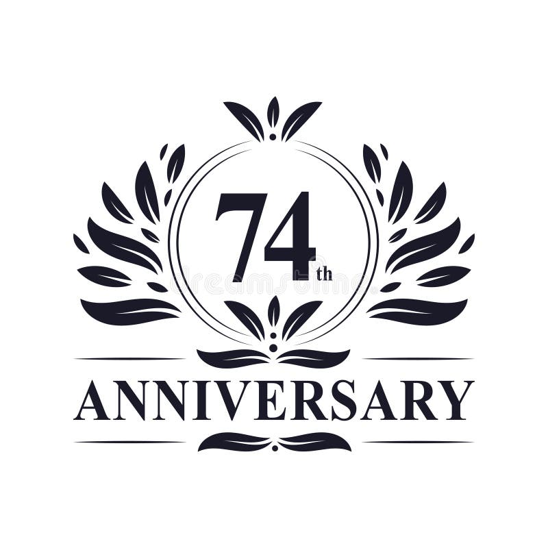 74th Anniversary Celebration Luxurious 74 Years Anniversary Logo