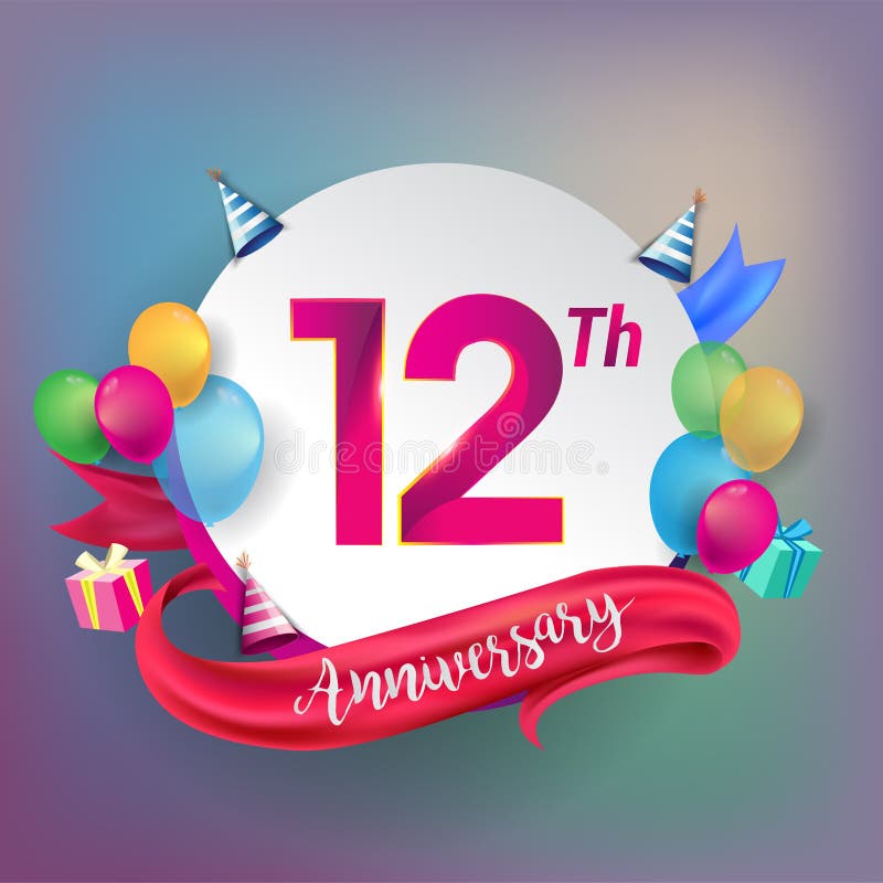 Template Number 12th Anniversary Celebrating Classic Logo Vector  Illustration Royalty Free SVG, Cliparts, Vectors, and Stock Illustration.  Image 84633190.