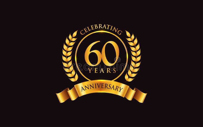 60th Years Anniversary Logo Design Stock Vector - Illustration of