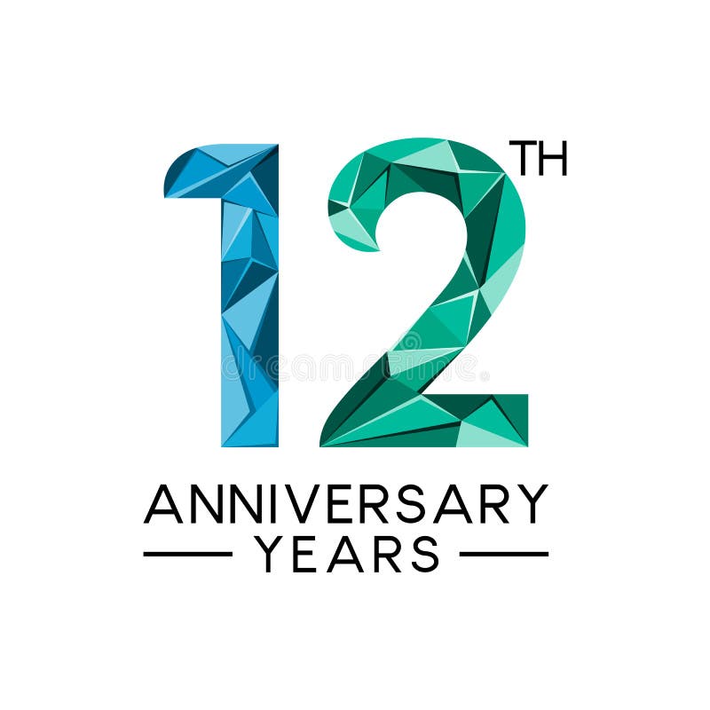 12th anniversary celebration logo Royalty Free Vector Image