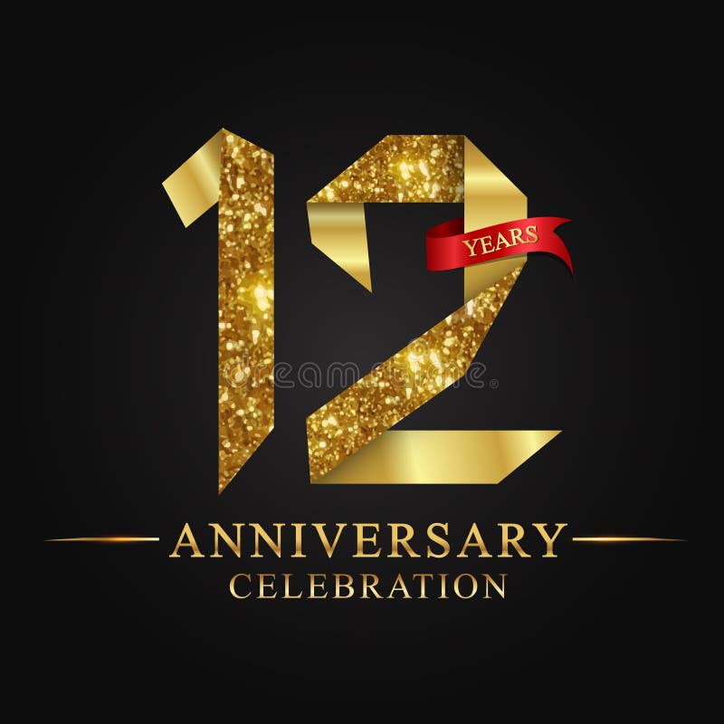 12th anniversary celebration logo Royalty Free Vector Image